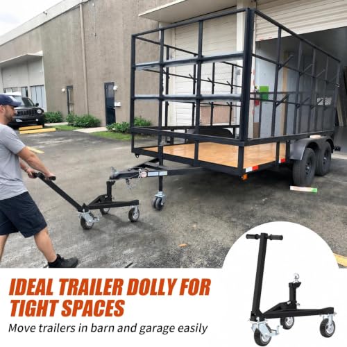 Trailer Dolly, Heavy Duty Trailer Mover with 2 Inch Hitch Ball (Black) - color: Black