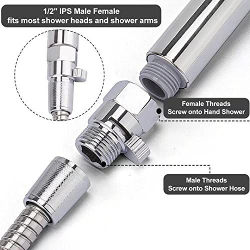 MAYYAYA All Metal Shower Head Flow Control Valve, G1/2 Brass Shut-off Valve - color: Chrome