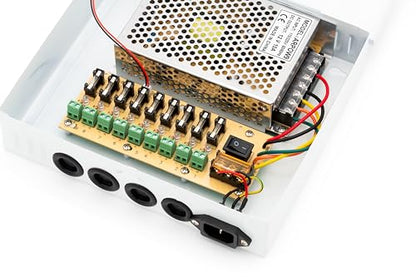 9 Channel/Port 10 AMPS, 12V DC Power Supply Box, Individually Fused for CCTV, LED, and All 12v DC Devices. Includes Screw Drivers & Extra fuses (9CH 10 AMP) - size: 9CH 10 AMP