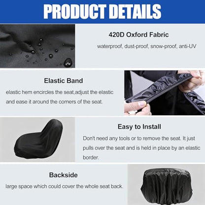 Tractor Seat Cover Waterproof,Large Universal Rainproof Seat Cover - size: large