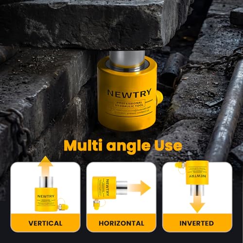 NEWTRY 30T Short Hydraulic Ram Jack, 2" Stroke Porta Power Ram Auto Retract - size: 30T