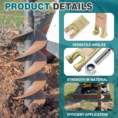 8 Sets Degree Spiral Drill Teeth with Hardware, for Digging Crumbly Rock, Soil, and More