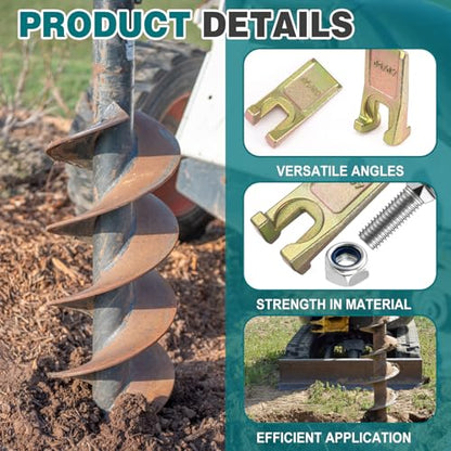 8 Sets Degree Spiral Drill Teeth with Hardware, for Digging Crumbly Rock, Soil, and More