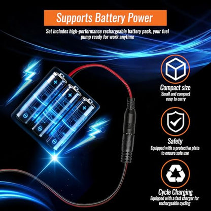 12V Fuel Transfer Pump Battery Powered 85GPH Electric Fuel Pump Set - color: 85GPH