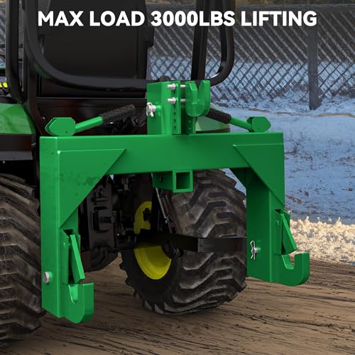 AUTOSAVER88 3000LB 3 Point Quick Hitch Attachment for CAT 1 Tractor, Green - color: Green