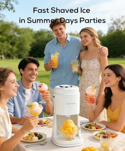 Shaved Ice Machine for Home, Electric ice Shaving Machine with 2 Ice Cups, Ice Shaver, Snow Cone Machine, Ice Crusher Snowcone Maker for Kids Birthday Party, House Warming Gifts (White) - color: White