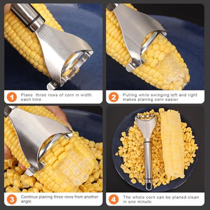 Corn Peeler, Corn Cob Stripper Tool, 304 Stainless Steel Corn Cob Remover, Quickly Remove Corn Kernels from Corn Cobs, Kichen Gadget