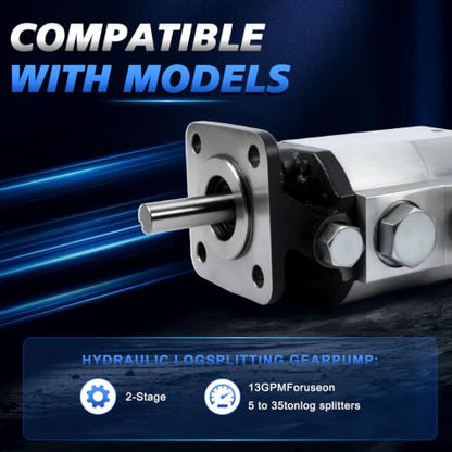 2-Stage Hydraulic Log Splitter Pump 2-Carrier Maximum Flow Rate 13 GPM - size: 13GPM