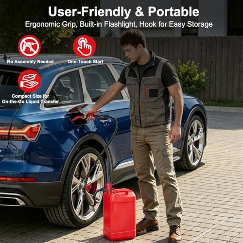 Vitog Rechargeable Fuel Transfer Pump, 15000mAh 3.5GPM Electric Siphon Pump