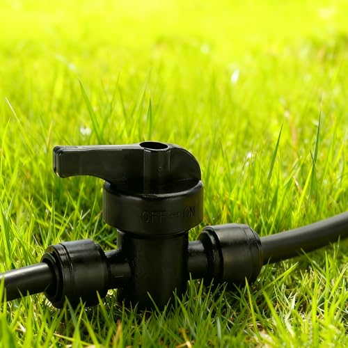 10 Pack 1/4" Drip Irrigation Shut Off Valve - Quick Connect On/Off Control Valve, Leak-Proof for 1/4" Tubing, Sprinkler, Garden & Farm Irrigation Systems - style: 1/4 inch ball valve(10)