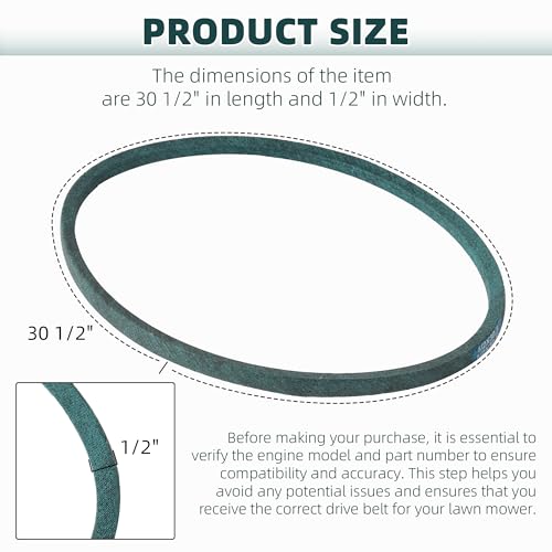 (2-Pack) Calvana 121-5765 Drive Belt, Kevlar Cord, Compatible with 30" Toro Lawn Mower, Exmark Mower, Toro TimeMaster 30, Models20200, 20199, 20975, 20976, 20977, 20978, 22205TE, 22210, 30 1/2" x 1/2" - size: 30 1/2" x 1/2"