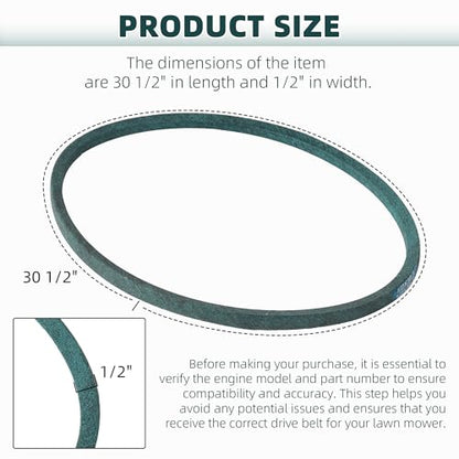 (2-Pack) Calvana 121-5765 Drive Belt, Kevlar Cord, Compatible with 30" Toro Lawn Mower, Exmark Mower, Toro TimeMaster 30, Models20200, 20199, 20975, 20976, 20977, 20978, 22205TE, 22210, 30 1/2" x 1/2" - size: 30 1/2" x 1/2"