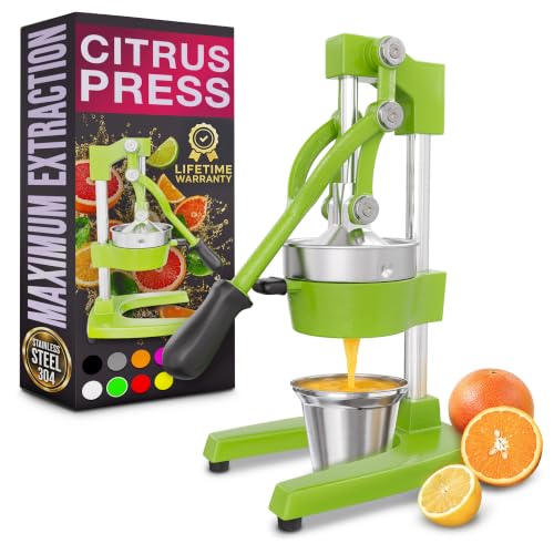 Cast Iron Juicer Hand Press, Heavy-Duty Squeezer (Green) - color: Green
