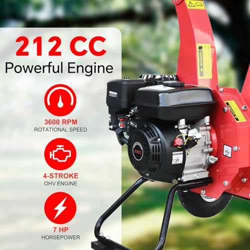 Wood Chipper Shredder Mulcher, 3-Blade Disc Cutter
