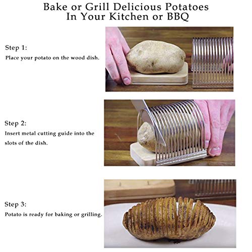 Hasselback Potato Slicing Rack Cutter Onion and Tomato Slicing Rack Vegetable Cutter Practical Kitchen for Barbecue Cooking Gift for Cook Gift for Mather