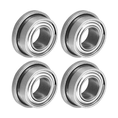 uxcell FR144ZZ Flanged Ball Bearing 1/8 x 1/4 x 7/64 inch Double Shielded Chrome Steel Flange Bearings, 4pcs - size: 1/8x1/4x7/64