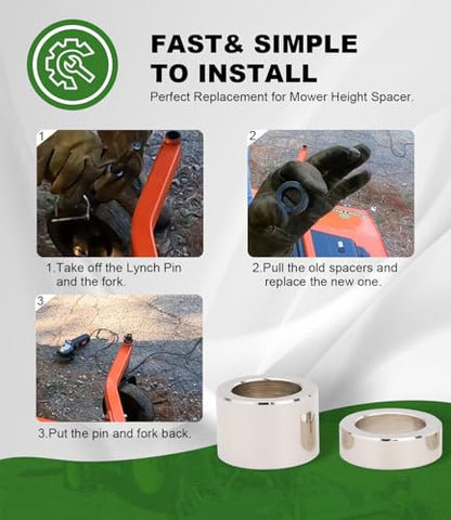 502120 Finish Mower Spacer Kit – Replace 84612 84613 – Fits Land Pride AT2672, Bush Hog RDTH60 RDTH72, King Kutter & John Deere