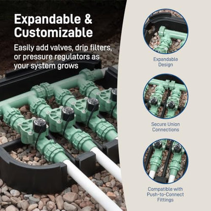Orbit 4-Valve Heavy Duty Preassembled Sprinkler Manifold - 57257 - size: 4-Valve, style: 4-Valve