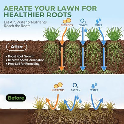 Walensee 4-Row Lawn Aerator Tool with 20 Steel Spikes for Small Yards - style: 4-Row Spikes