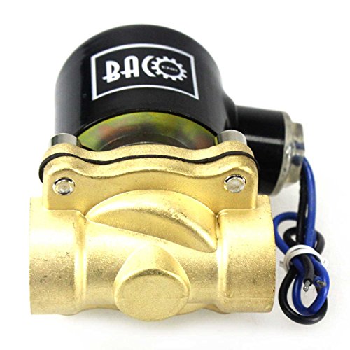 BACOENG 1/2" DC12V Electric Solenoid Valve (NPT, Brass, Normally Closed) - size: 1/2"NPT-Brass