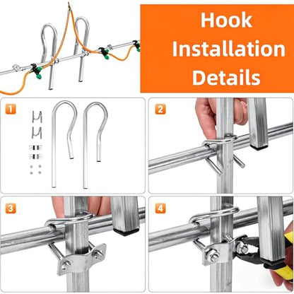 6 Nozzle ATV Sprayer Boom Wand Kit – 122" Spray Coverage for ATV & UTV Sprayers, Row Crop, Adjustable Spray Patterns, Folding Design for Easy Transport (Sprayer Boom with Hook) - style: Sprayer Boom with Hook
