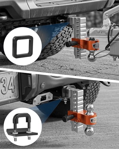 Kohree 8" Adjustable Trailer Hitch with Anti Rattle Clamp Fit 2" Receiver - color: Orange, size: 8" Drop Hitch