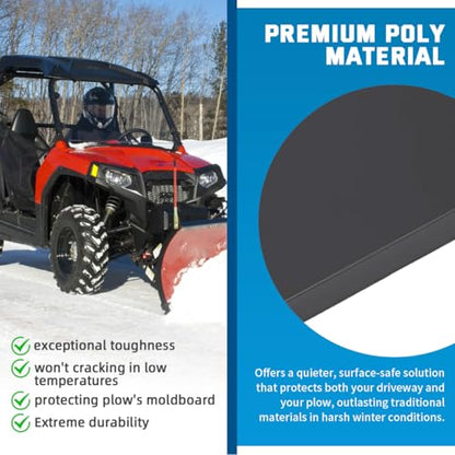 48" Universal Poly Snow Plow Cutting Edge, 1/2" Heavy-Duty Scraper Bar - size: 48 Inch