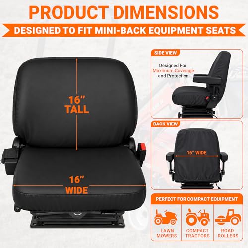Jay's Equipment Seat Covers, Mini Back Tractor, Heavy-Duty Vinyl, 16X16