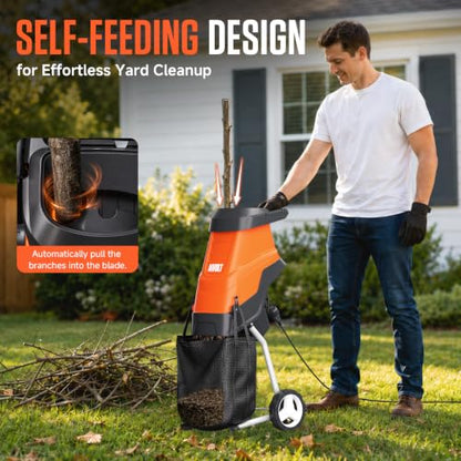 AIVOLT Electric Wood Chipper, 15-Amp Chipper Shredder - size: Portable