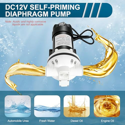 BLACKHORSE-RACING 12V DC Self-Priming DEF Transfer Pump - size: 12V DC