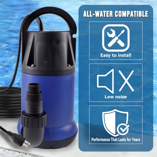 1.2HP Submersible Water Pump, 4000GPH Water Pump for Clean Water - color: Blue 2