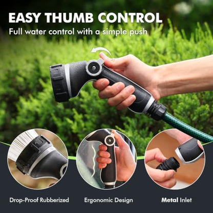 RESTMO Hose Nozzle Heavy Duty, Hose Spray Nozzle Thumb Control for Outdoor - color: Black