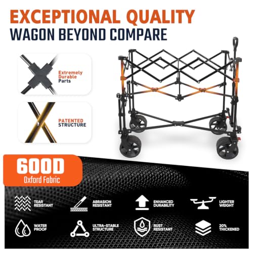 Sekey 400L Double-Decker Wagon, 500 lb Capacity, 50 in Extender - color: Blue