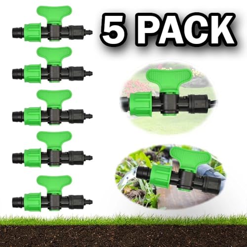 5-Pack Rivulis 5/8" Drip Tape × 1/4" Barb Tape‑Loc Shut‑Off Valves 250B‑BV‑06‑LS for Agriculture Irrigation Systems