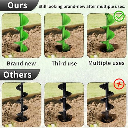 Auger Drill Bit for Planting,1.6"x16.5" Extended Length Garden Auger Spiral Drill Bit, Heavy Duty Post Hole Digger for Bulbs,Flowers & Bedding Plants,Fits 3/8" Hex Drill - size: 1.6"x16.5"-Green