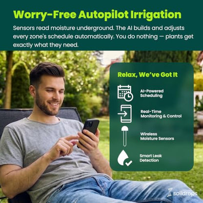 AI Smart Sprinkler Controller, 8-Zone WiFi Irrigation Controller for Indoor & Outdoor Use, DIY Garden & Lawn Watering Kit, App-Based Auto Watering