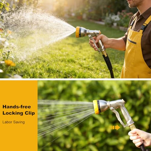FANHAO Heavy Duty Metal Garden Hose Nozzle, High Pressure Sprayer Leakproof