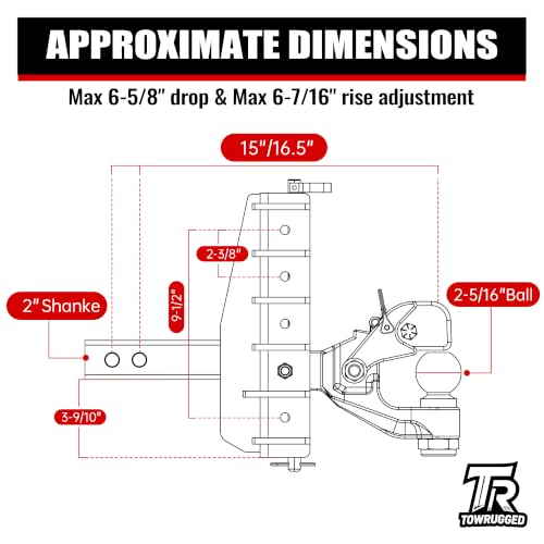 Adjustable Pintle Hitch Combination, 2" Receiver, 2-5/16" Ball - size: 2" Receiver