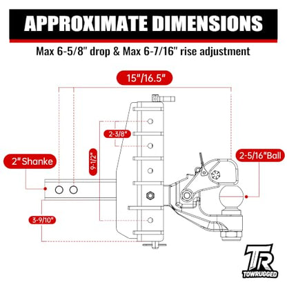 Adjustable Pintle Hitch Combination, 2" Receiver, 2-5/16" Ball - size: 2" Receiver