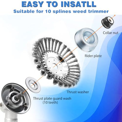 8 Inch Unbreakable Wired Trimmer Blade, Steel Wire Trimmer Head - size: 8 inch