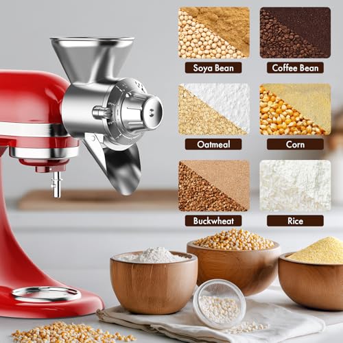 InnoMoon Metal Grain Mill Attachment for KitchenAid Stand Mixer