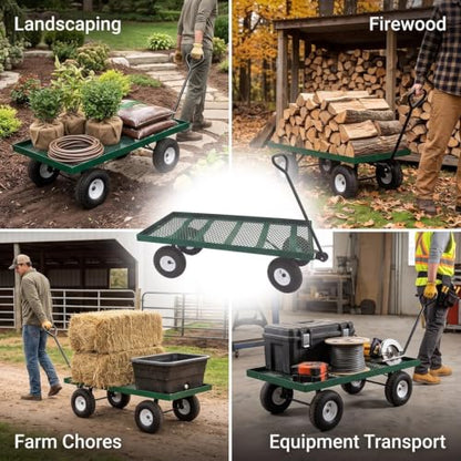 FarmTek EZ-Haul Utility Cart Wagon (24" W x 48" L, Single Deck) - size: 24"W x 48"L
