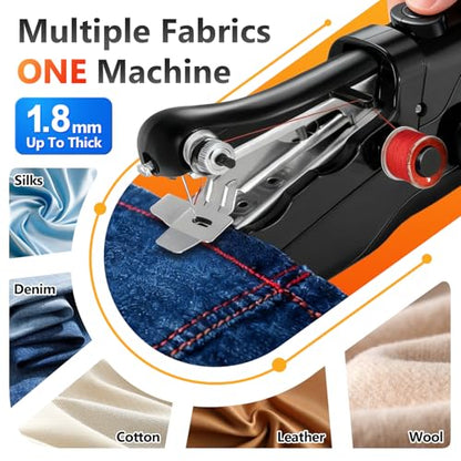 Sewing Machine,Handheld Sewing Machine, Mini Portable SewingMachine for Beginners, Electronic Small Sewing Machine for Quick Stitching & DIY Crafts (Grey) - color: Grey