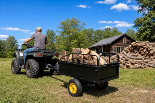 Garvee Garden Utility Trailer, 17 Cu. Ft & 750 LBS Capacity for ATV UTV - size: 750 LBS