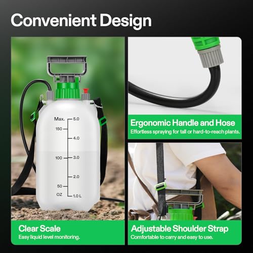 VIVOSUN 1.35 Gal/5L Pump Sprayer, Garden Water Sprayer - size: 1.35 gal