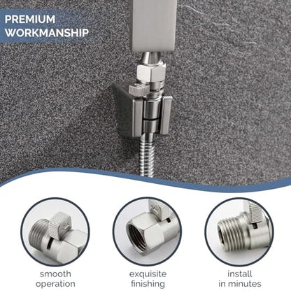 Angle Simple Water Flow Control Valve, Shower Shut Off Valve Brushed Nickel - color: Brushed Nickel