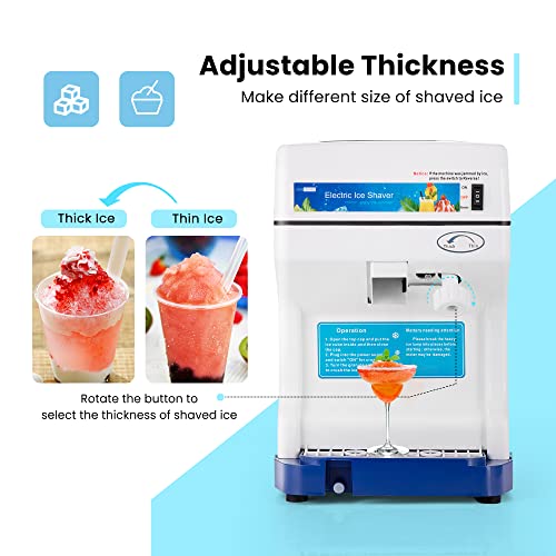 VIVOHOME Electric Ice Crusher Shaver 265lbs/hr Blue