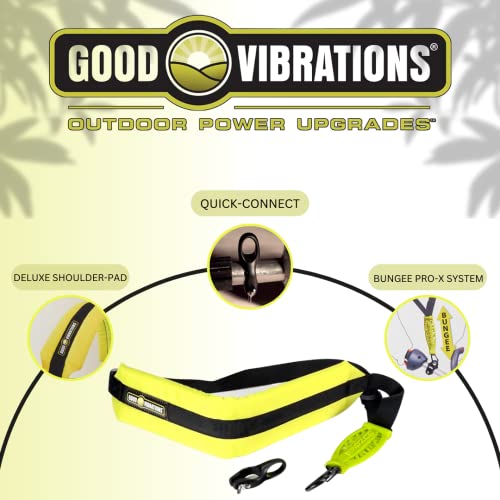 Good Vibrations Zero Gravity - Universal Weight Absorbing String Trimmer Strap with Bungee PRO-X System & Deluxe Comfort Shoulder Pad - Reliefs Body Tensions & Stabilizes Trimmer for Maximum Control