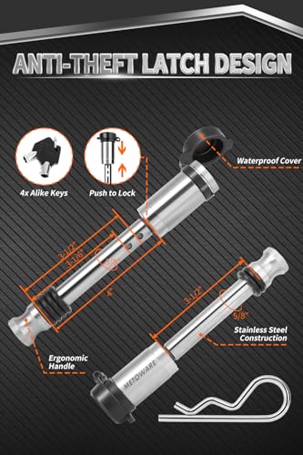 METOWARE 2.5'' Aluminum Adjustable Trailer Hitch, 8'' Drop/Rise,18K GTW - color: Sliver, size: 8'' Drop