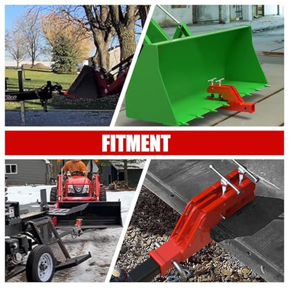Clamp on Tractor Bucket Trailer Hitch Attachment Red 1PC - color: red